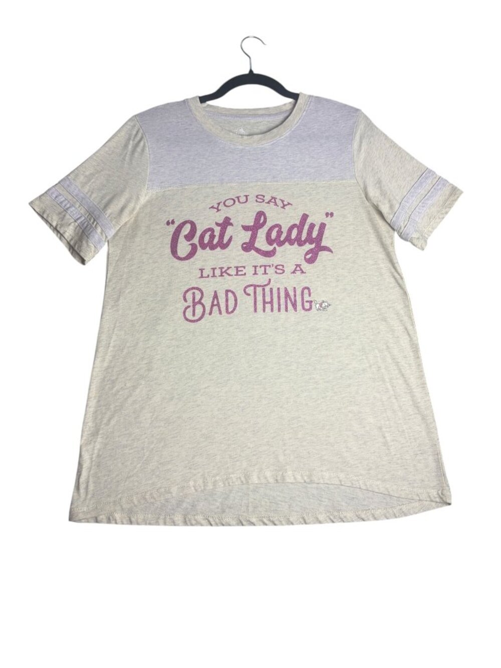 Disney Parks Women's Size L T Shirt Aristocats Cat Lady Glitter Graphic Ivory